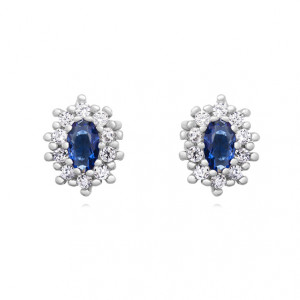 Cercei argint cu piatra albastra DiAmanti Z1099E_BL-DIA (Argint 925‰ 2,1 g.)